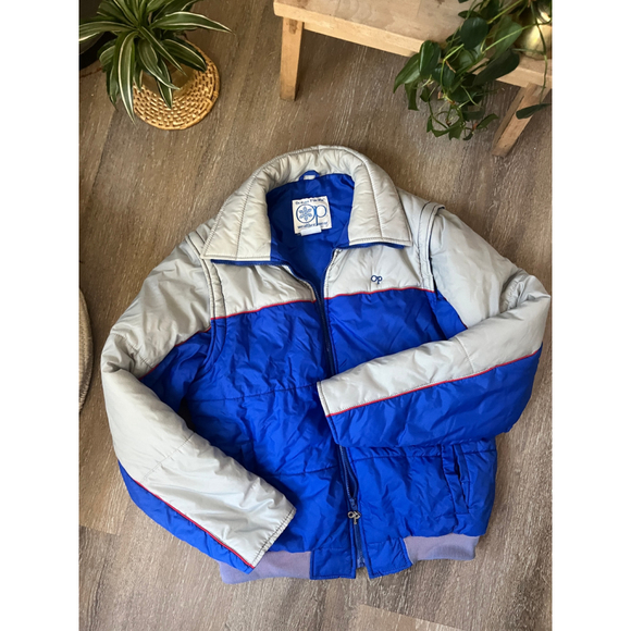 Women's Ocean Pacific Blue Gray Puffer Vest XL - Picture 2 of 10